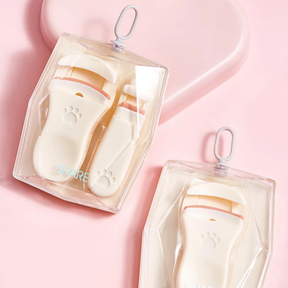 2 Pcs Eyelash Curler for Asian Eyes Curlers Applicator Tool Comb Abs Travel Holder. 