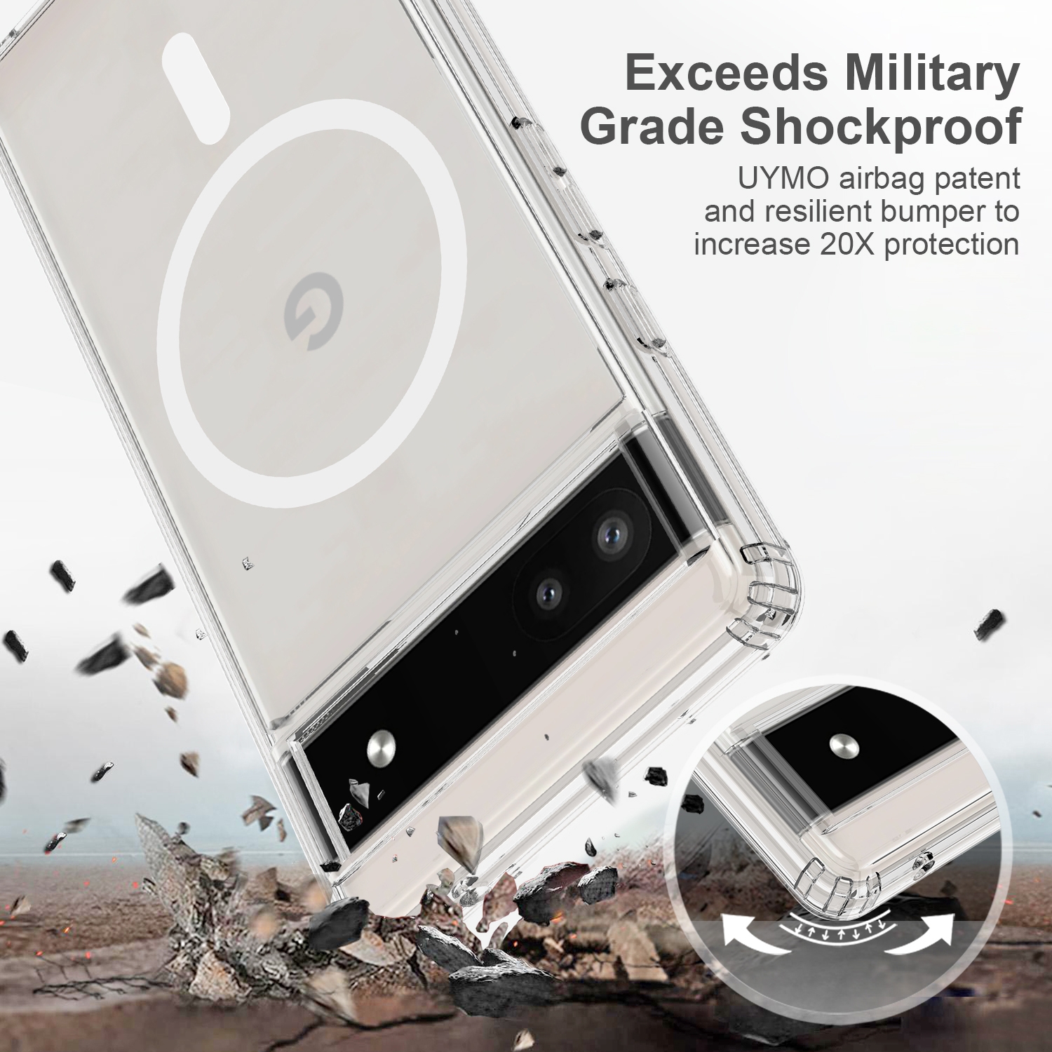MagSafe Clear Acrylic PC Hybrid TPU Phone Case For Google Pixel 8 Pro/Google Pixel 7/Google Pixel 7a/Google Pixel 6a/Google Pixel 7 Pro/Google Pixel 8. 