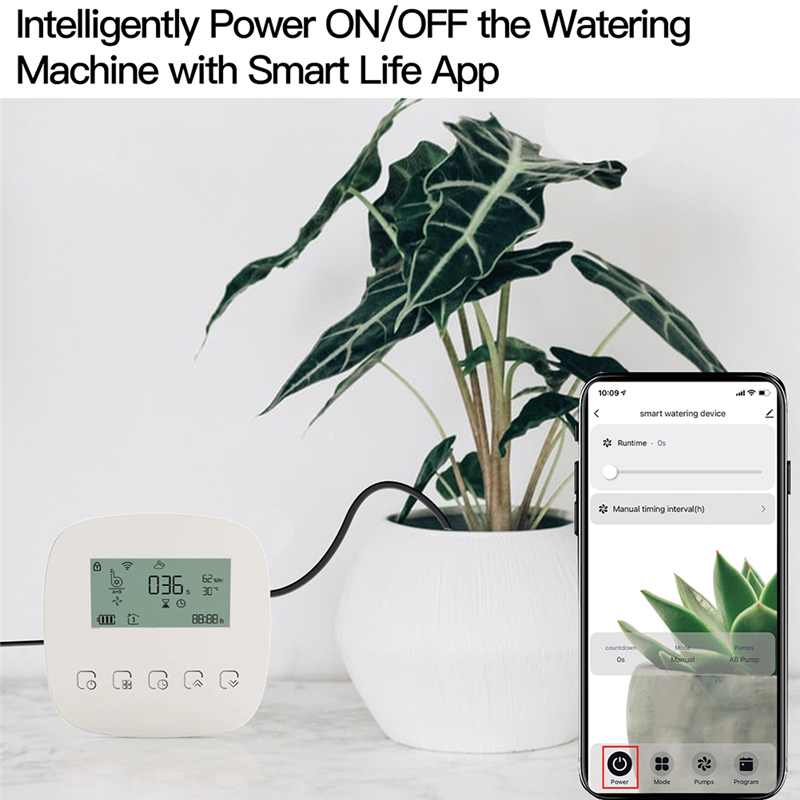 WiFi Tuya Smart Watering Machine Automatic Micro-Drip Irrigation System Plants Controller System for Alexa. 