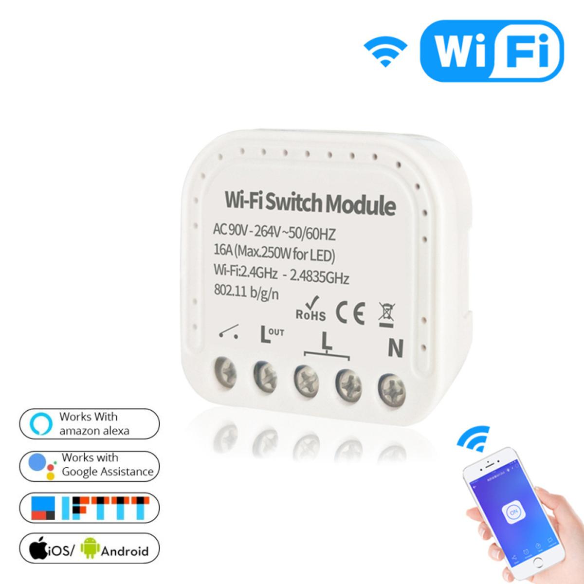 Smart Wireless WiFi Switch ON/Off 90-260V One way dual control Smart Home Module hot sell