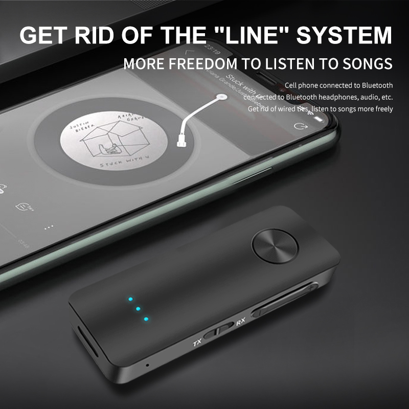 2 In 1 Bluetooth 5.4 Audio Receiver Transmitter Hifi Stereo Wireless Adapter 3.5MM AUX With Mic For Car Airplane TV PC Speaker. 