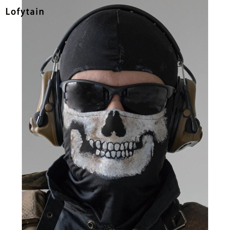 Lofytain COD:MW2 Ghost Skull Balaclava Ghost Simon Riley Face War Game Cosplay Mask Protection Skull Pattern Balaclava Mask. 