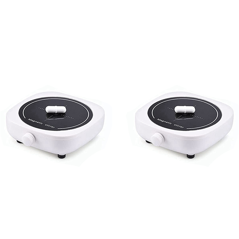 2X Magnetic Stirrer Mini Lab Stir Mixer Portable Stirrer Plate with Stir Bar 2L 4000RPM for Laboratory EU Plug