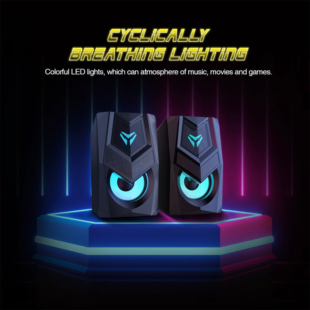 Micropack GS-02 Wired Rainbow 3.5mm and USB Gaming RGB Speakers