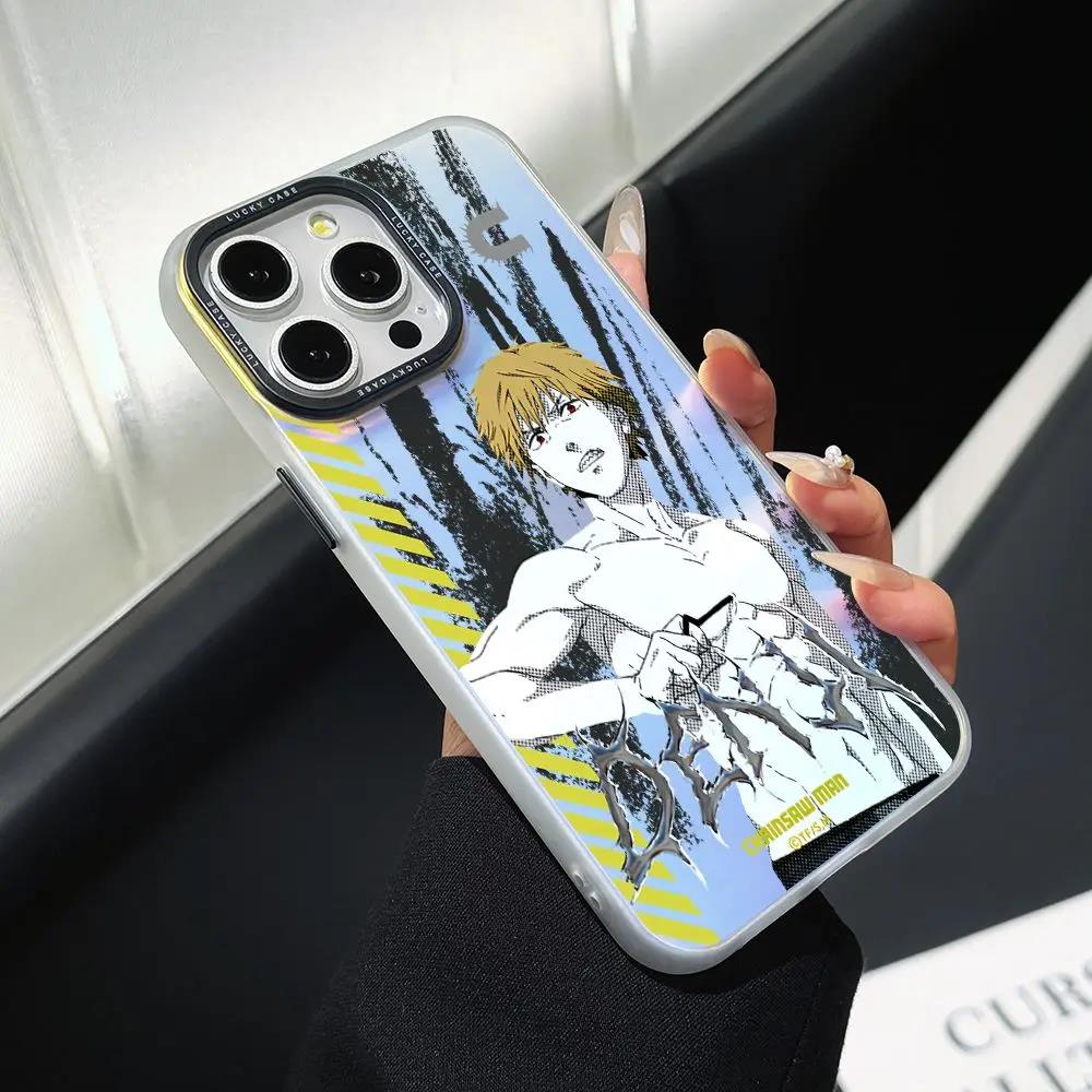 Chainsaw Man Pochita Phone Case for iPhone 16 15 14 Plus relax13 12 11 Pro Max X Xs XR 8 7 Gradient Color IMD Hard Cover. 