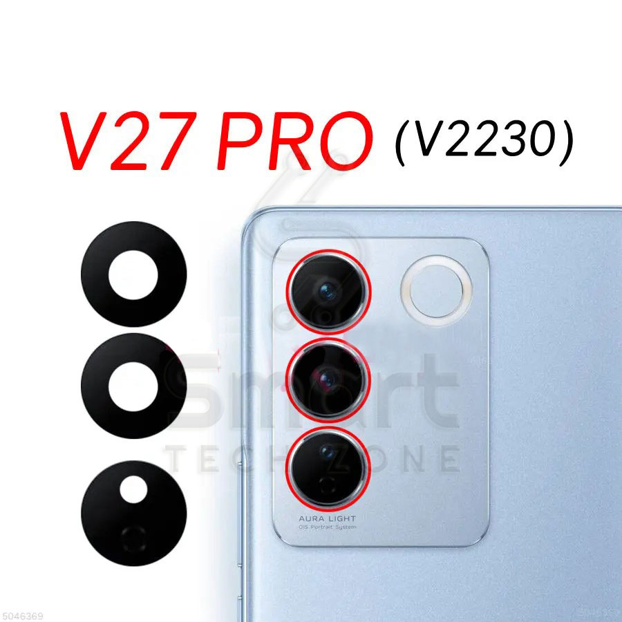 Back Rear Camera Lens Glass Compatible with Vivo V27 V27e V27 Pro Camera Lens Glass Without Frame. 