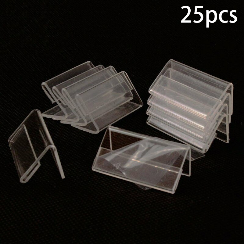 25PCS Tag Stand Acrylic Transparent L-Shaped Price Tag Stand Mini Display Holder Card Label Racks Decorations. 
