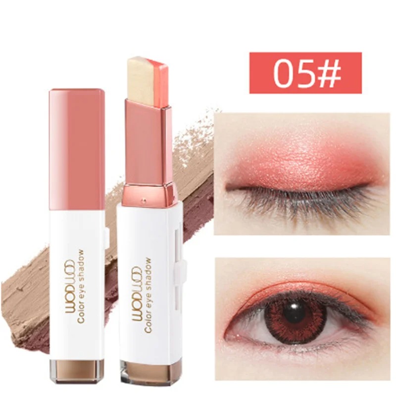 Double Color Glitter Eye Shadow Stick: 2-in-1 Matte & Gradient Waterproof Stereo Eyeshadow Pallete Pen for Gorgeous Eye Makeup. Enjoy effortless application and long-lasting wear with our unique blend of matte and glitter shades, creating a seamless gradi. 