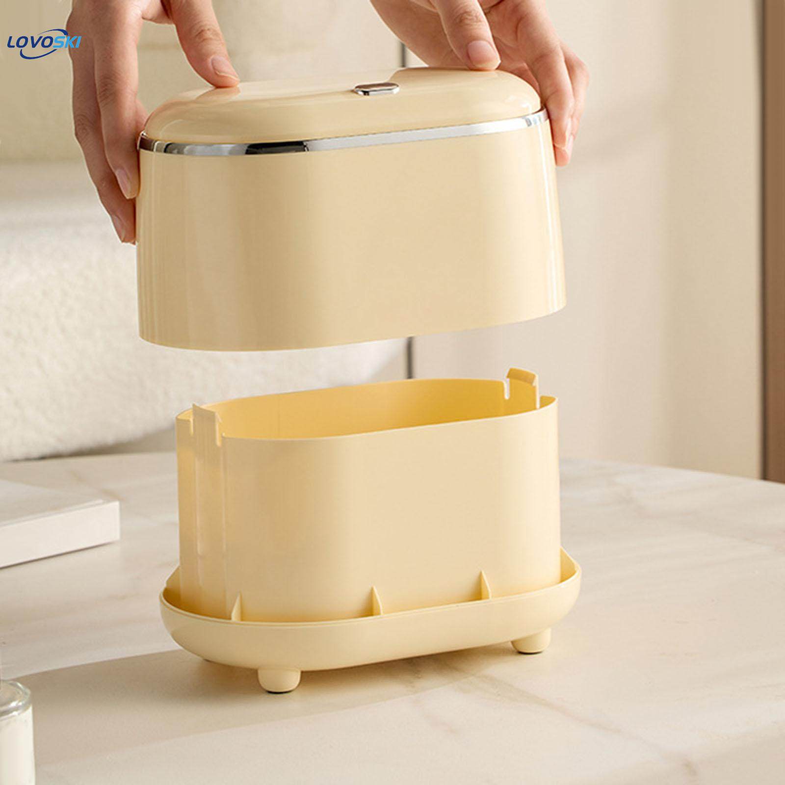 Mini Tabletop Trash Can with Lid Countertop Trash Bin. 