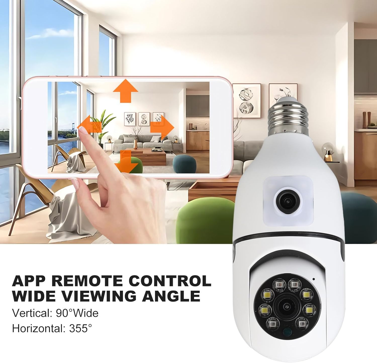 SUPER CLEAR VIDEO V380 Pro Dual Lens Dual Screen E27 Bulb Camera Two Ways Audio Color Night Vision Smart Home Security Wireless WIFI Indoor Camera. 
