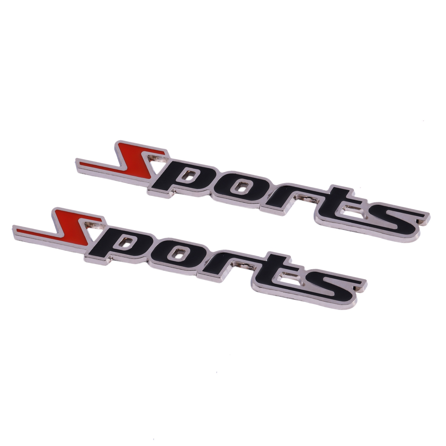 2 Pcs Metal Sports Letters Car Badge Sticker Emblem Decor