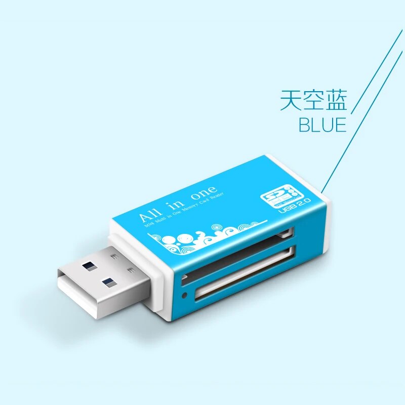 5 piece /bag Smart All in one card reader Multi in 1 card reader SD/SDHC,MMC/RS MMC,MS/MS PRO/MS DUO,M2 card reader Wholesale TF. 