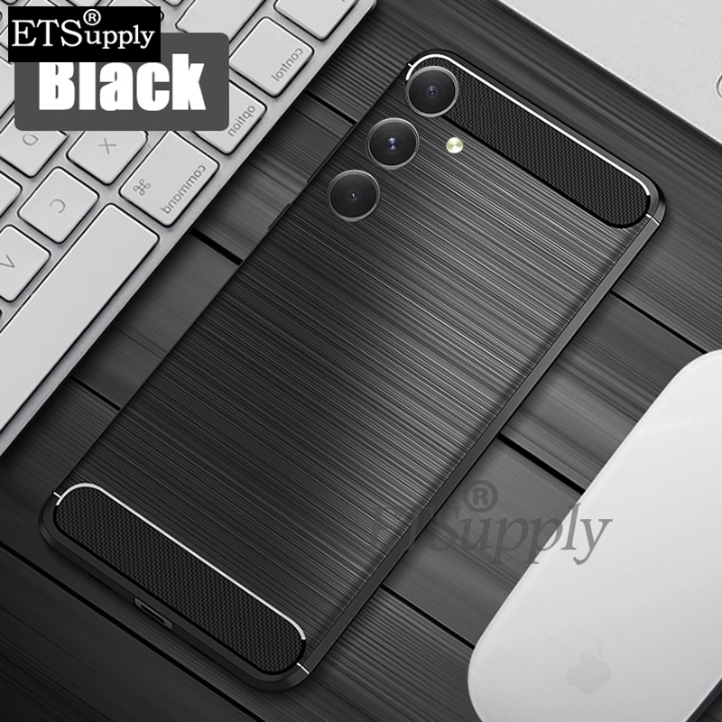 For Samsung M54 case Carbon Fiber Soft TPU Silicone Anti-fingerprint Shockproof Business Protection Back cover Samsung Galaxy M54 case