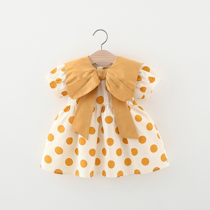 Newborn Baby Girl Summer Clothes Dot Short Sleeve Dresses for infant Baby Girls Clothing 1st Birthday Princess Dress Dresses