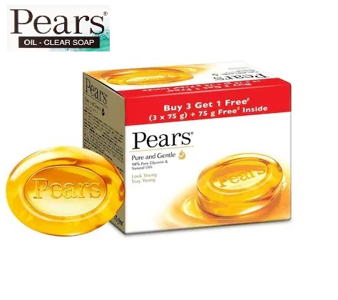 Pears, Pure and Gentle, ( Pack of 4 ), 75g Each (England). 