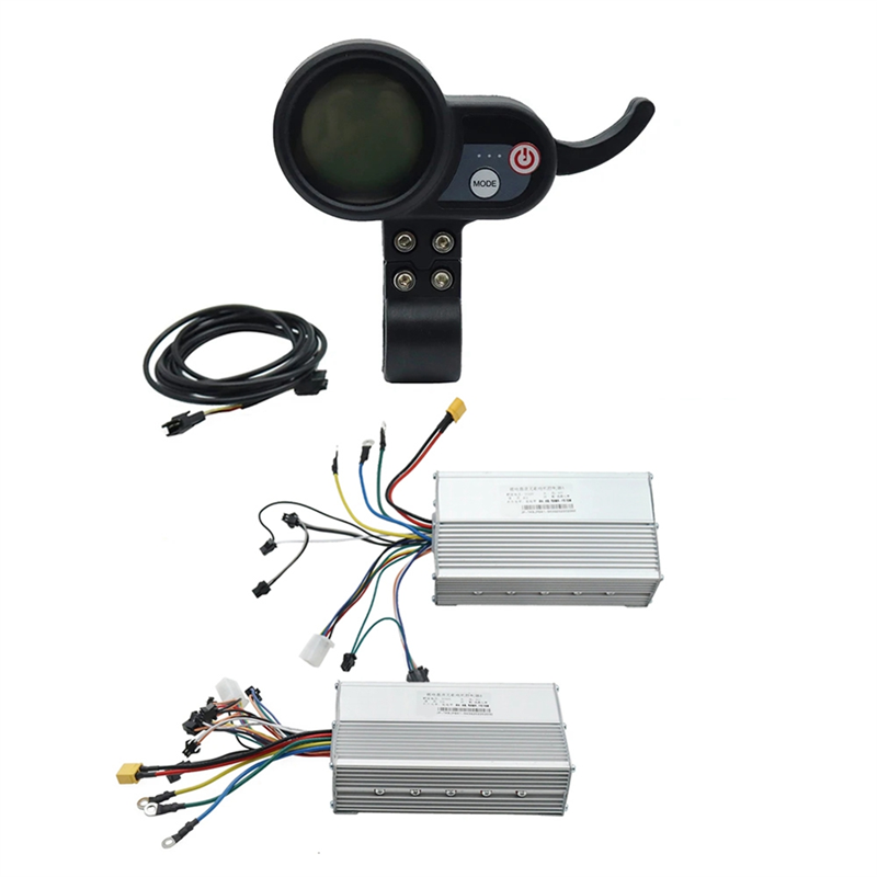 60V 50A Brushless Controller Dual Motor+36V-60V LCD Display Dashboard for Electric Scooter E Bike Replacement Parts