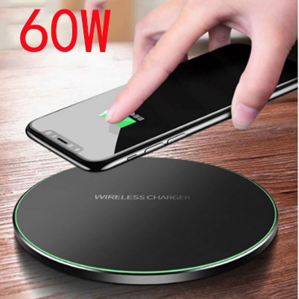 【Emotion HENG】60W Fast Wireless Charger Dock For Moto Z4 Z3 Motorola One Zoom USB Charging Pad for Blackview BV5100 Pro Tecno Camon 17 Pro