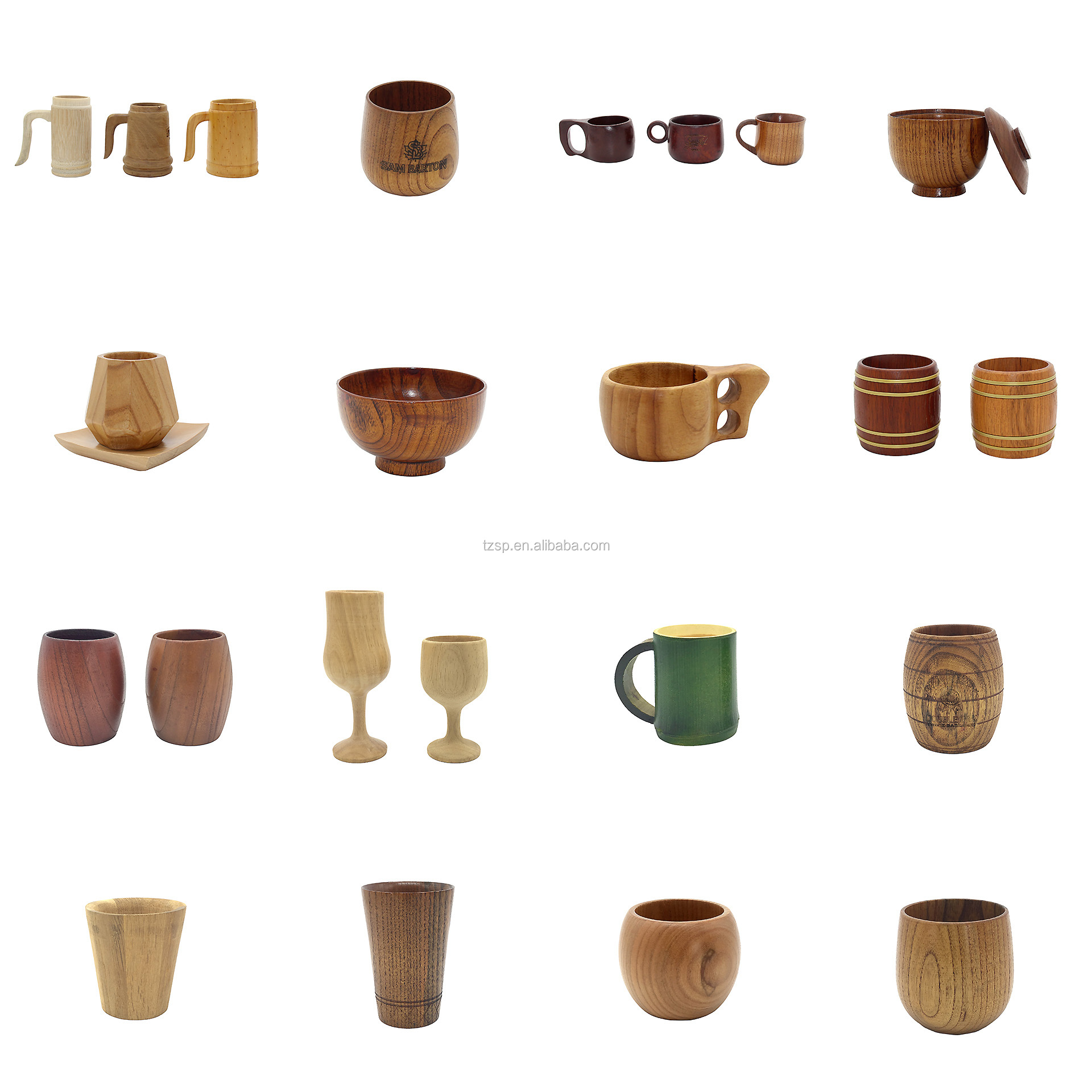 Customized handmade rubber wooden cup wooden coffee cup rubber wooden beer cup