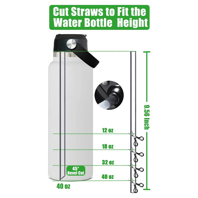 Flexible Handle Replacement Lid Straws Fit for Hydro Flask Wide Mouth Top Cap 32 40 Oz. 