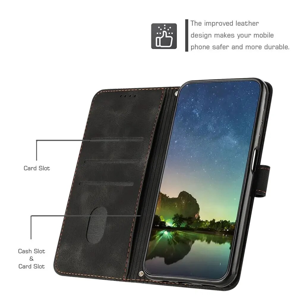 Wallet Phone Case for Funda Infinix Hot 30 NFC 20 12 11 10 9 Play 30i 20i 20S Note 30 Vip Pro 30i Business flip bracket cover. 