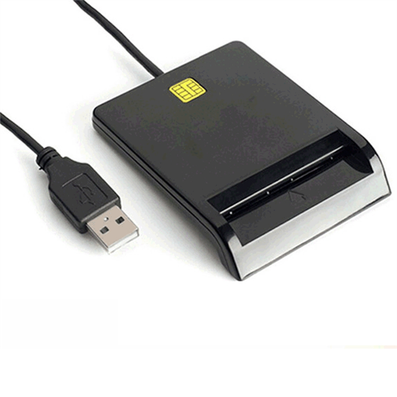USB Smart Card Reader Atm Bank Tax Declaration Ic Card Reader Id Device Connector ID Card Smart Card Reader(Black). 