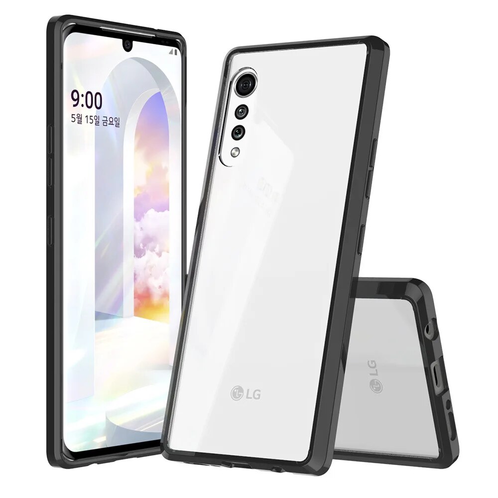 Slim HD Clear Acrylic Case for LG Velvet 5G Hybrid Shockproof Cover Soft TPU Frame with Hard Back Shell Celula Fundas Capa. 