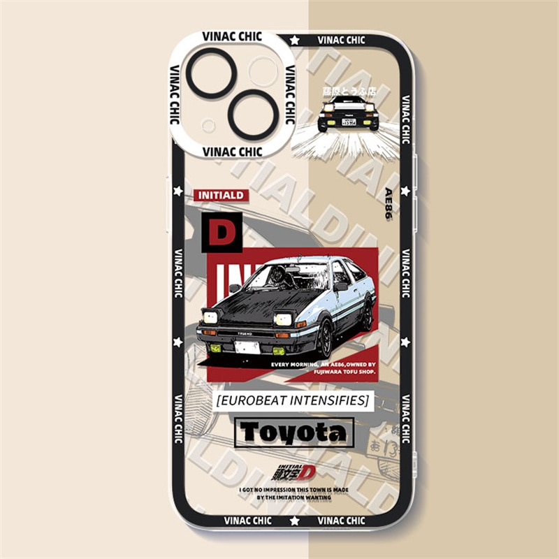 Anime Initial D Soft Case for Xiaomi Redmi Note 12 4G 5G Turbo 11 Pro Plus 12S 11S 10S 9S 10 8 7 6 9 10C K60 K60E Cover. 