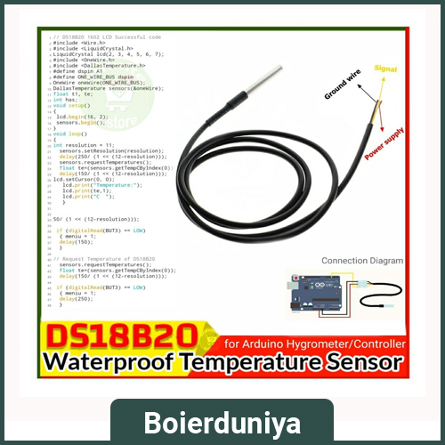 DS1820 Stainless steel package Waterproof DS18b20 temperature probe temperature sensor for made DIY Digital Temperature Controller DIY KIT use in Arduino Uno R3 Replace DHT11 DHT21 LM25Dz SHT11 SHT15 Electronics Sensors