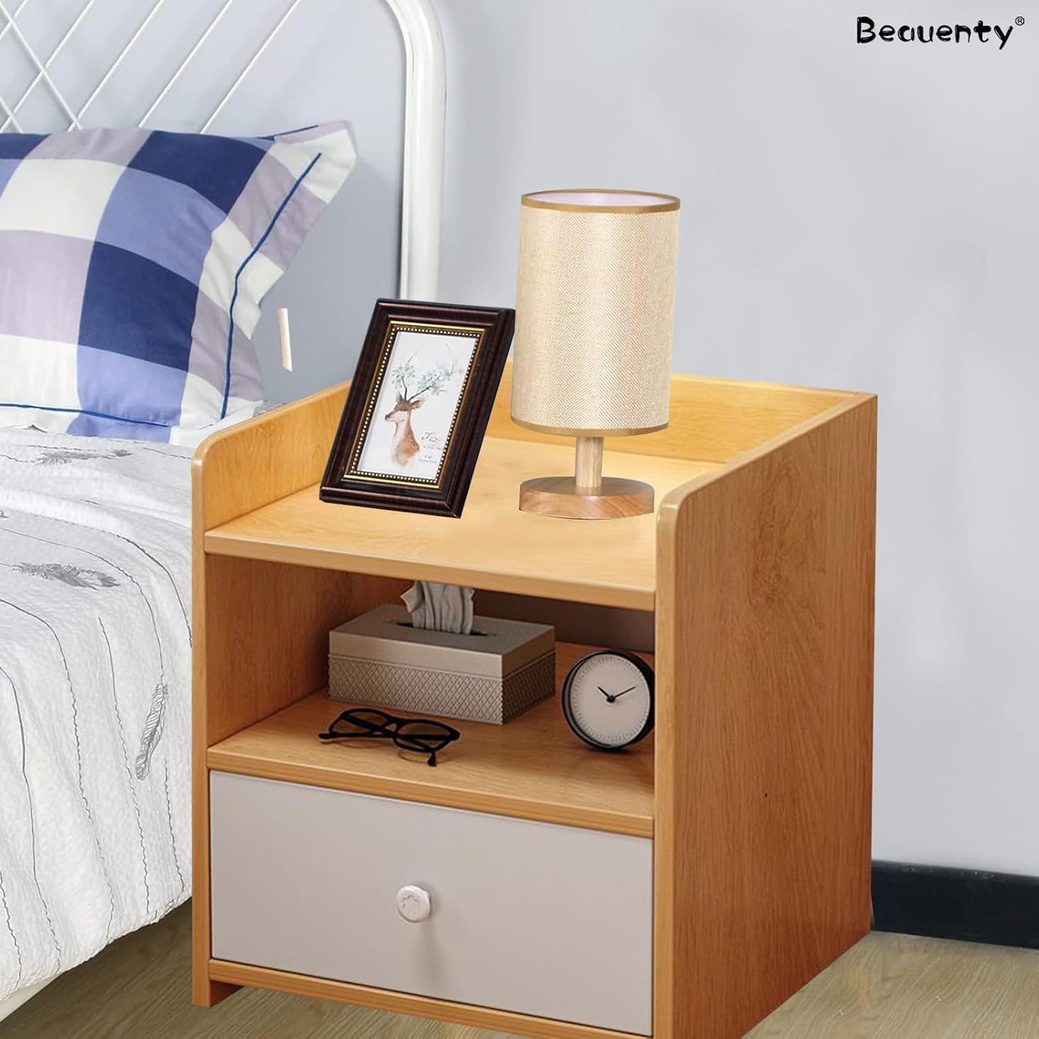 Bedside Table Wood End Table Side Table Bedside Storage Cabinet Nightstand With Drawer Sturdy End Table For Bedroom Living Room Dormitory18/16. 