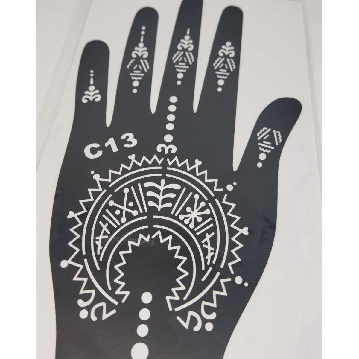 Mehedi sticker 2Pcs Henna Stencil Temporary Hand Tattoo Body Art