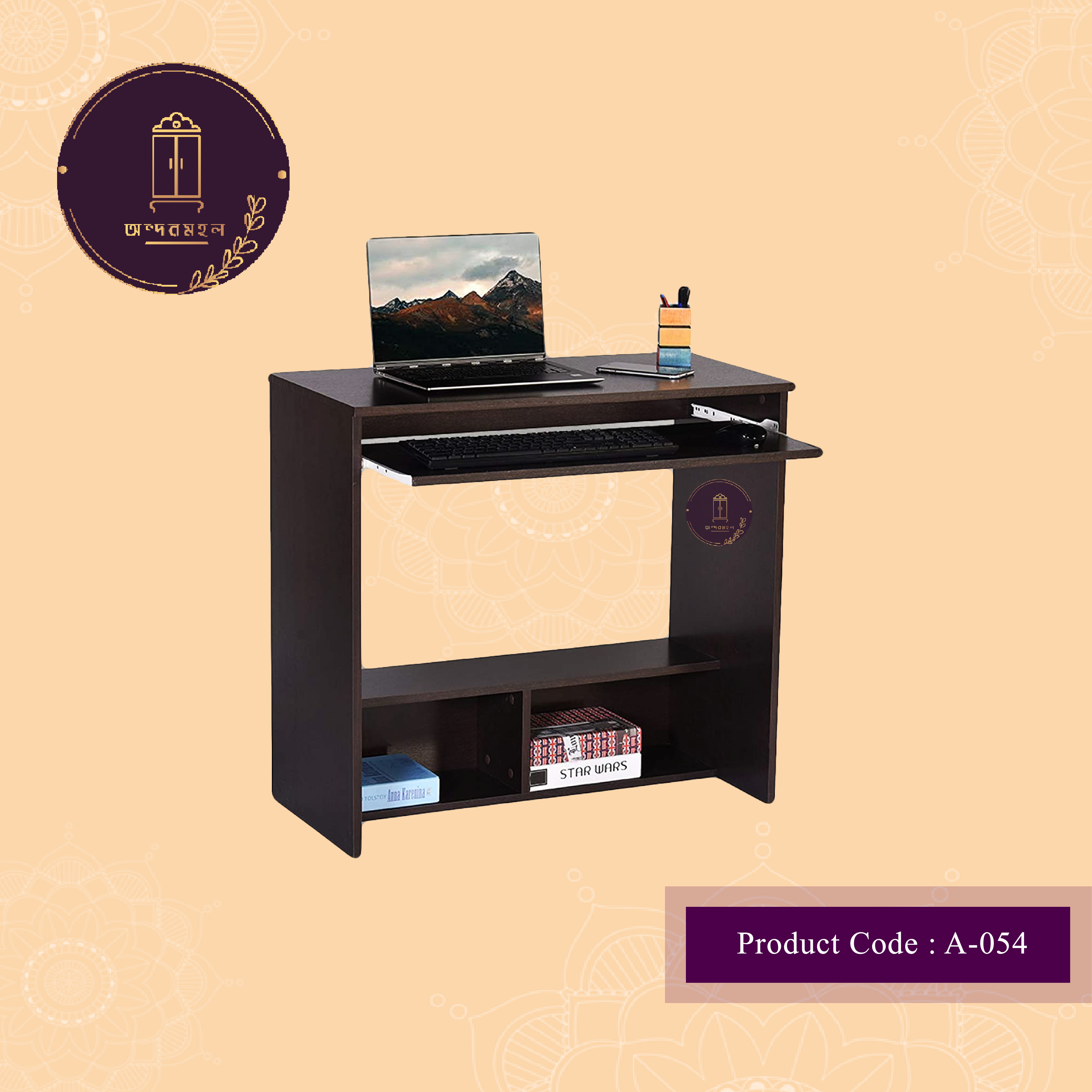 Andormahal Standard Laptop/Computer Table With Book shelf (Melamine ...