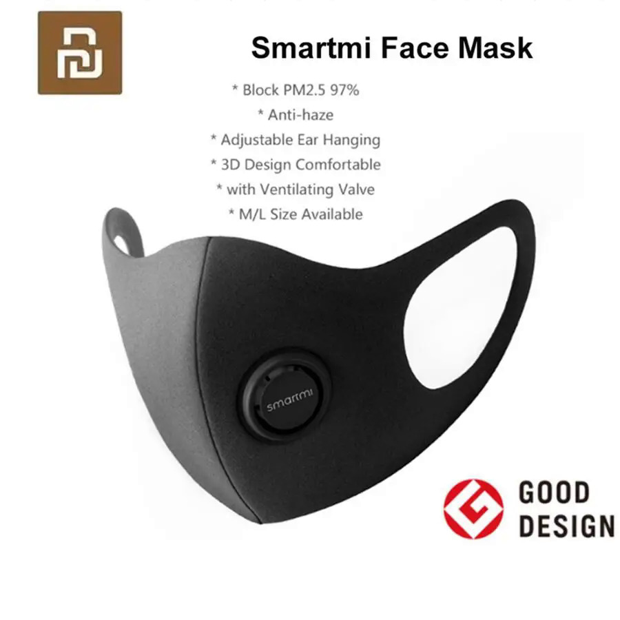 NEW Youpin Smartmi Filter Mask Block 97% PM 2.5 with Ventilating Valve Long-lasting TPU Material Filter Mask Smart Home