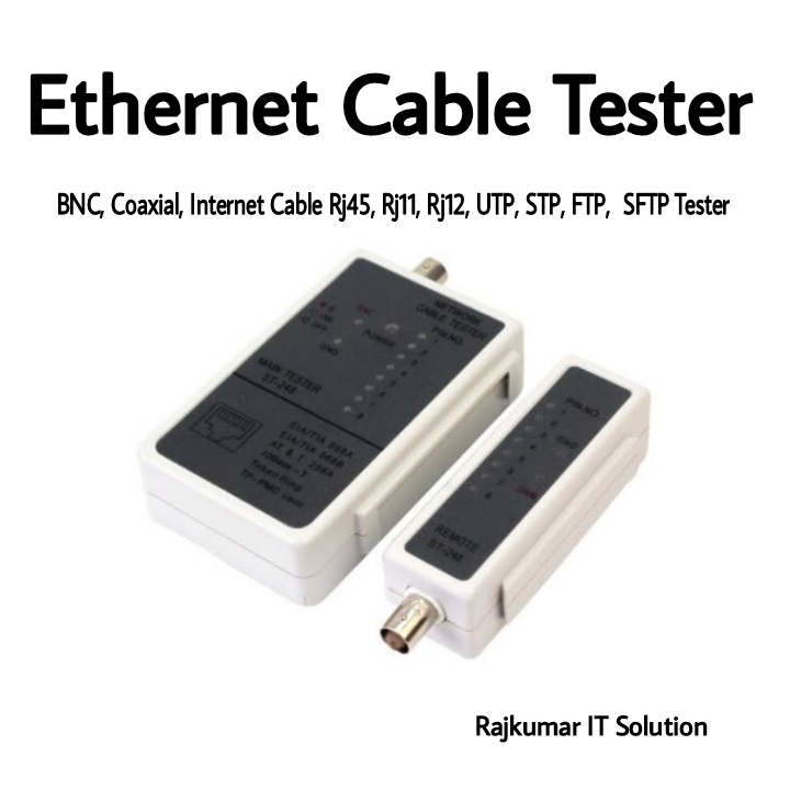 High Quality Network Cable Tester LAN UTP CAT5 CAT6 RJ45 RJ12 RJ11 BNC Coaxial CCTV Cable Tester (Model:ST-248) with 9v Battery & Cable Cutter. 