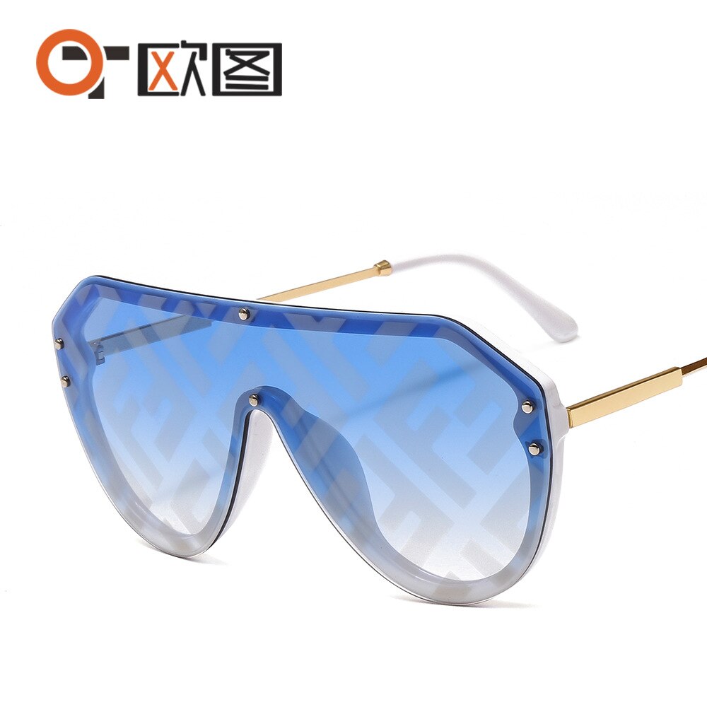 【happy one】black-teanew arrival women big oval fashion fendii sunglasses oversized festival oculos de sol feminino. 