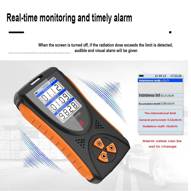 HFS-10 High Precision 0. 05uSv-50mSv Nuclear Radiation Detector X-ray Beta Gamma Geiger Counter Built-in Alarm Fuction. 