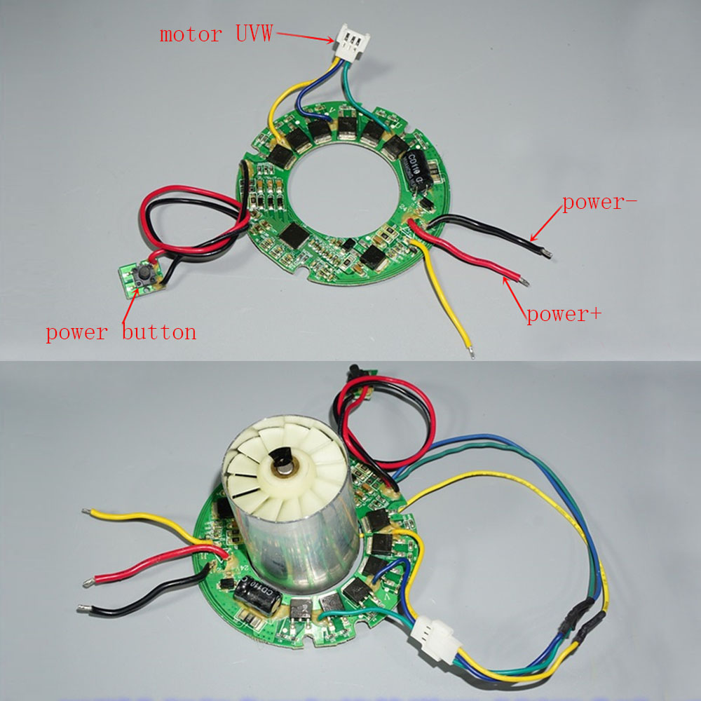 DC 10-24V Brushless Motor 6A Max 50W High Speed Fan Motor Electric Hair Dryer Aluminium Alloy Shell Three Phase Variable Motor. 