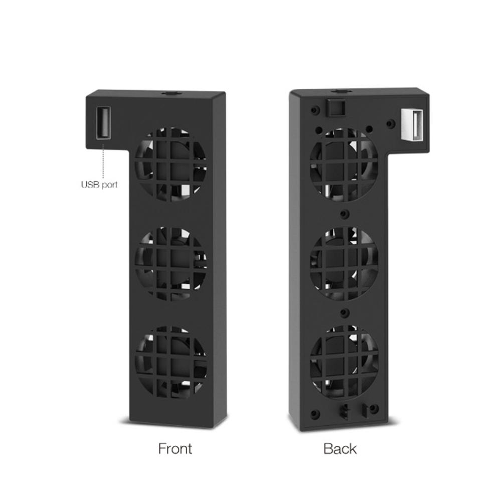 Practical Temperature Control USB Cooling Fan Cooler for Xbox One X Series Game Console External 3 Fans Avoid High Temperature. 
