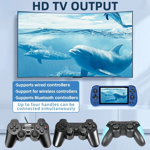 Powkiddy X55 Game Console, 5.5'' IPS Screen, JELOS OS, 2GB LPDDR4X, 16GB+64GB TF Card, 8000+ Games. 