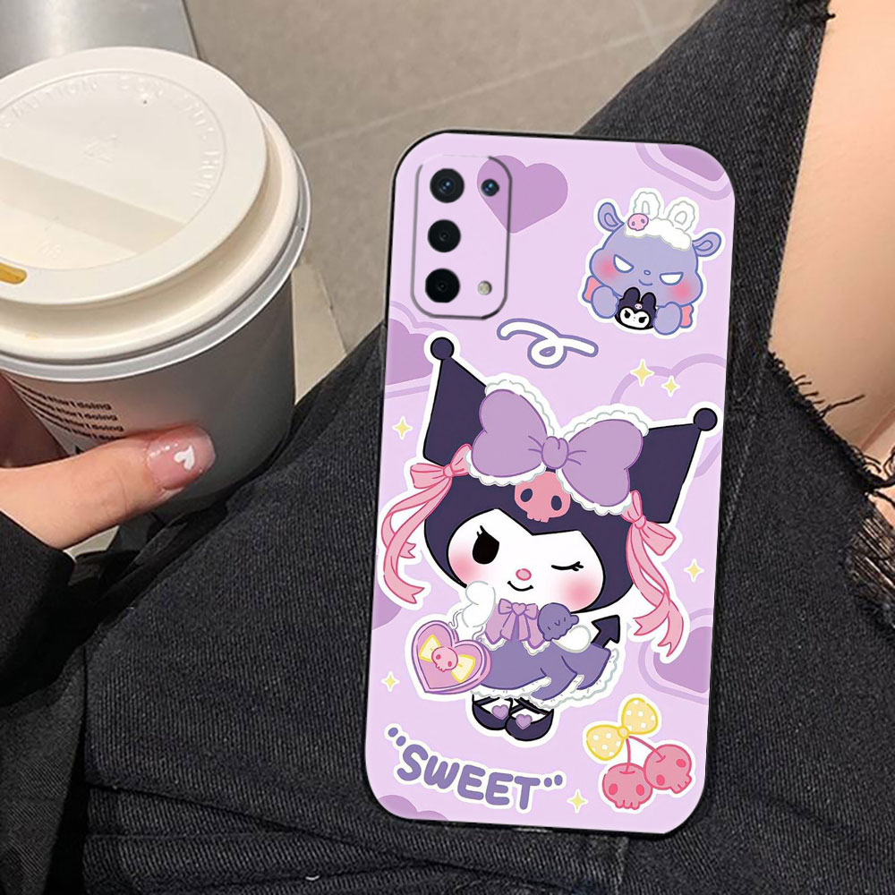 Cartoon Kuromi Cute Phone Case For OPPO A98 A96 A94 A93 A92 A92S A91 A78 A74 A73 A72 A58 A57 A55 A54 A53 A52 A17 A16 A15 Cover. 