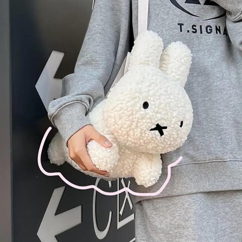 New Pattern Miffy Anime Fashion Shoulder Bag Kawaii Originality Versatile Senior Plush Necessary Cartoon Lovely Messenger Bag. 