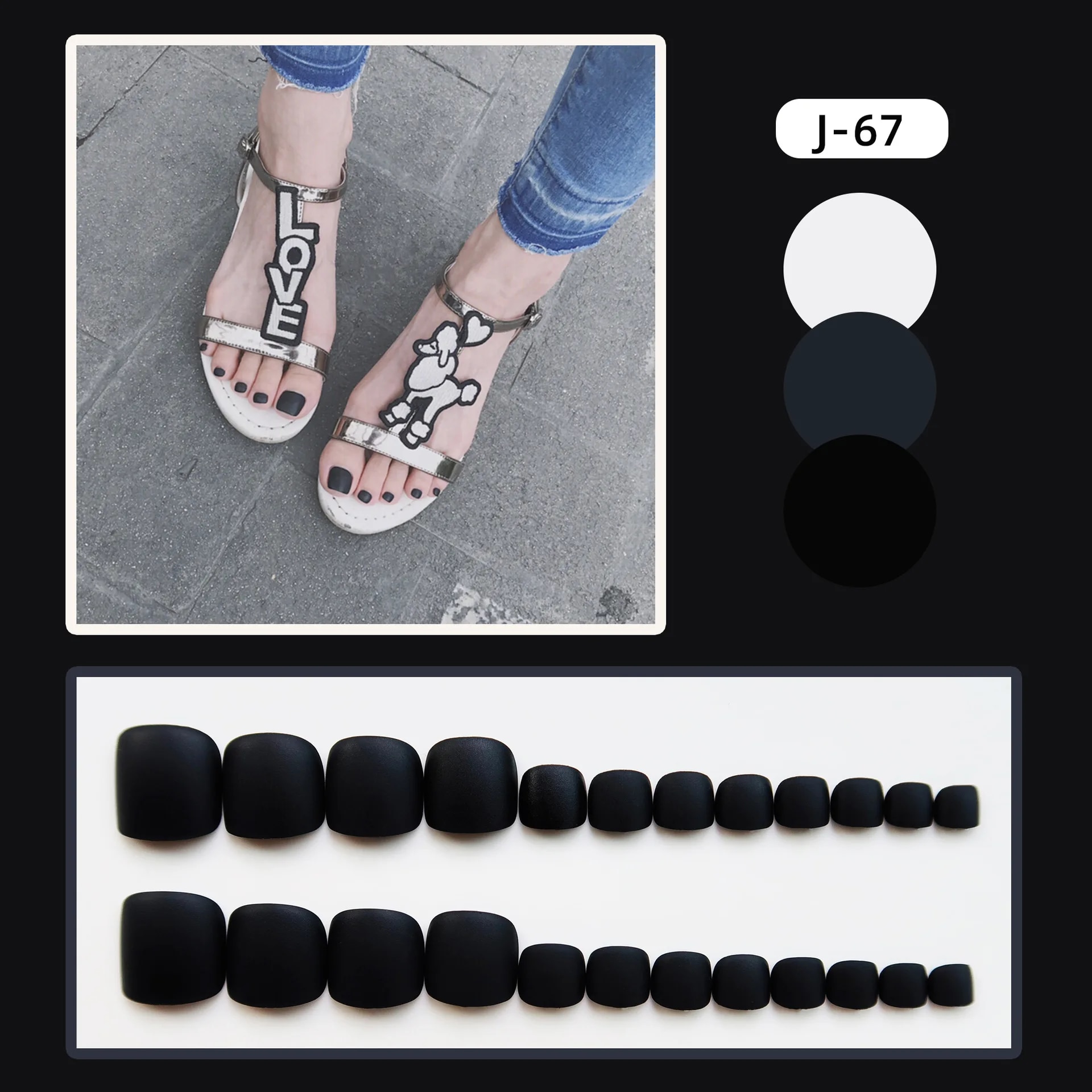 24Ps Glossy Lake Blue Press on Toe Nails Artificial Acrylic Toenails Full Coverage Removable Wearable Toe Nail Art Finished. 