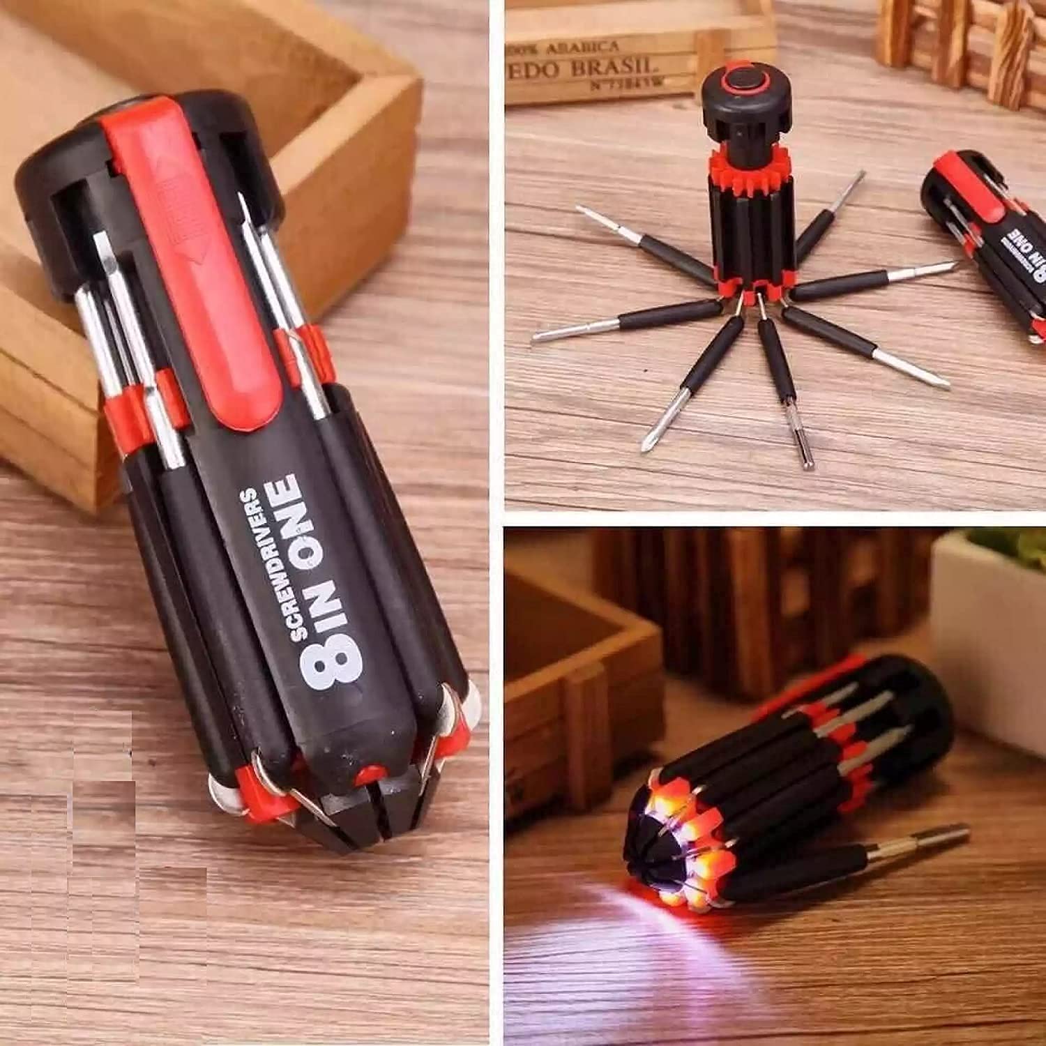 8 In 1 Multi Screwdriver Set With Powerful Torch. 