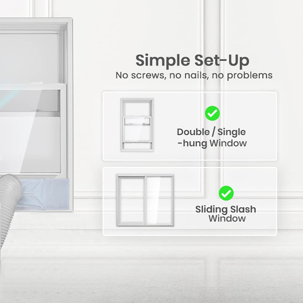 Portable Air Conditioner Parts-Air Conditioner Window Kit-Portable Ac Window Kit-Sliding Door Window Vent Kit. 