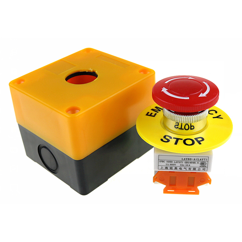 2Pcs Red Mushroom Emergency Stop Shut Off Push Button Switch No + Nc 22Mm Cnc Gecko. 