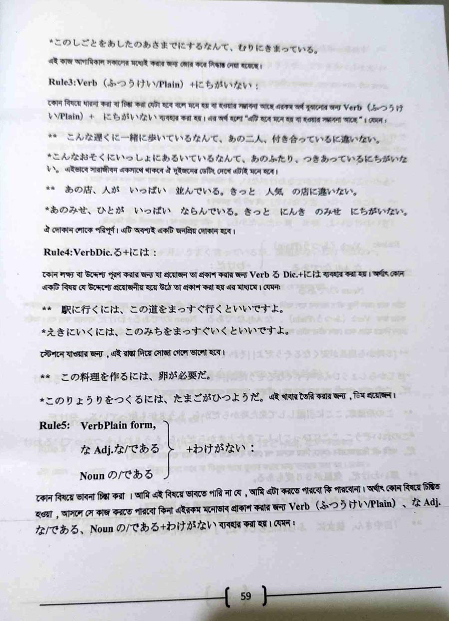 Sharifs JLPT Minna No Nihongo N3 Bangla (4th Edition) (Newsprint). 