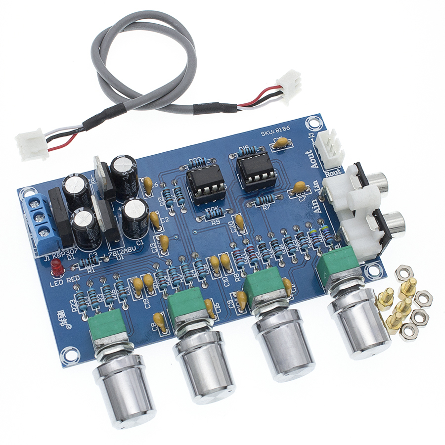 NE5532 Preamp Pre Amplifier Audio Adjustment Plate Double AC12V HIFI Amplifier Preamplifier Volume Tone Control. 