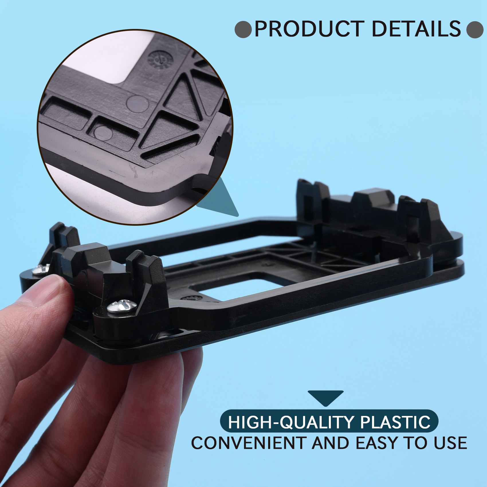 CPU fan base black plastic for AMD AM2 AM3 socket. 