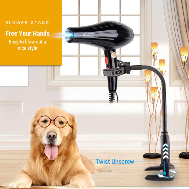 Portable Dog Hair Dryer Stand 360° Rotation Table Fixed Bracket Pet Grooming Support Frame Braces Shelf Puppy Hairdryer Holder. 