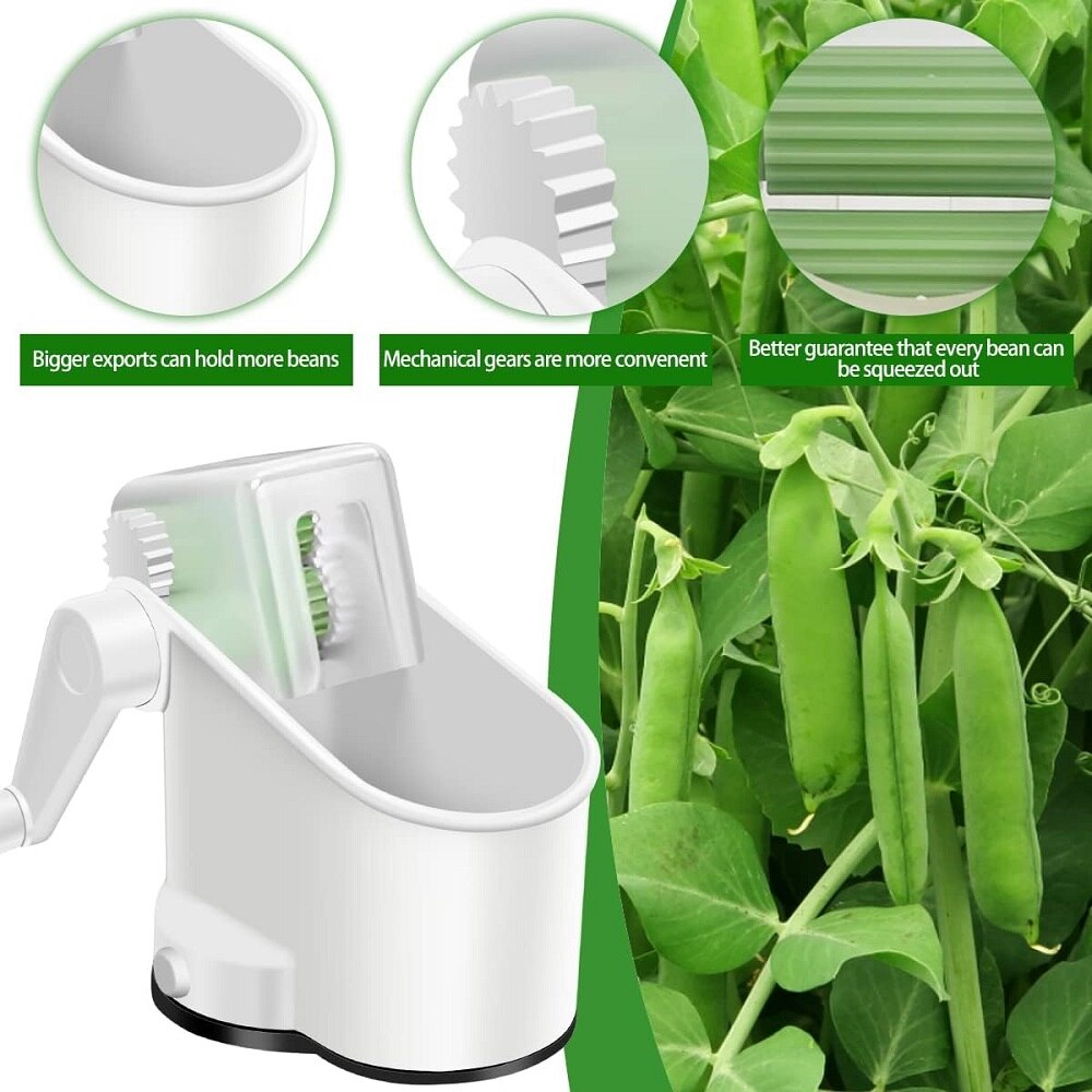 Hand Crank Pea Peeling Machine Portable Pea and Bean Peeler with Slip Resistant Silicone Ring Bean Sheller Kitchen Tool. 