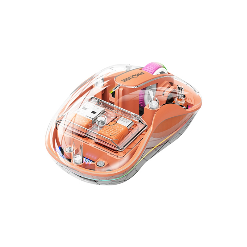 Wireless Bluetooth Mouse Transparent Magnetic Rechargeable Mouse Three Mode Silent Led Lamp Mouse for Laptop PC White. 